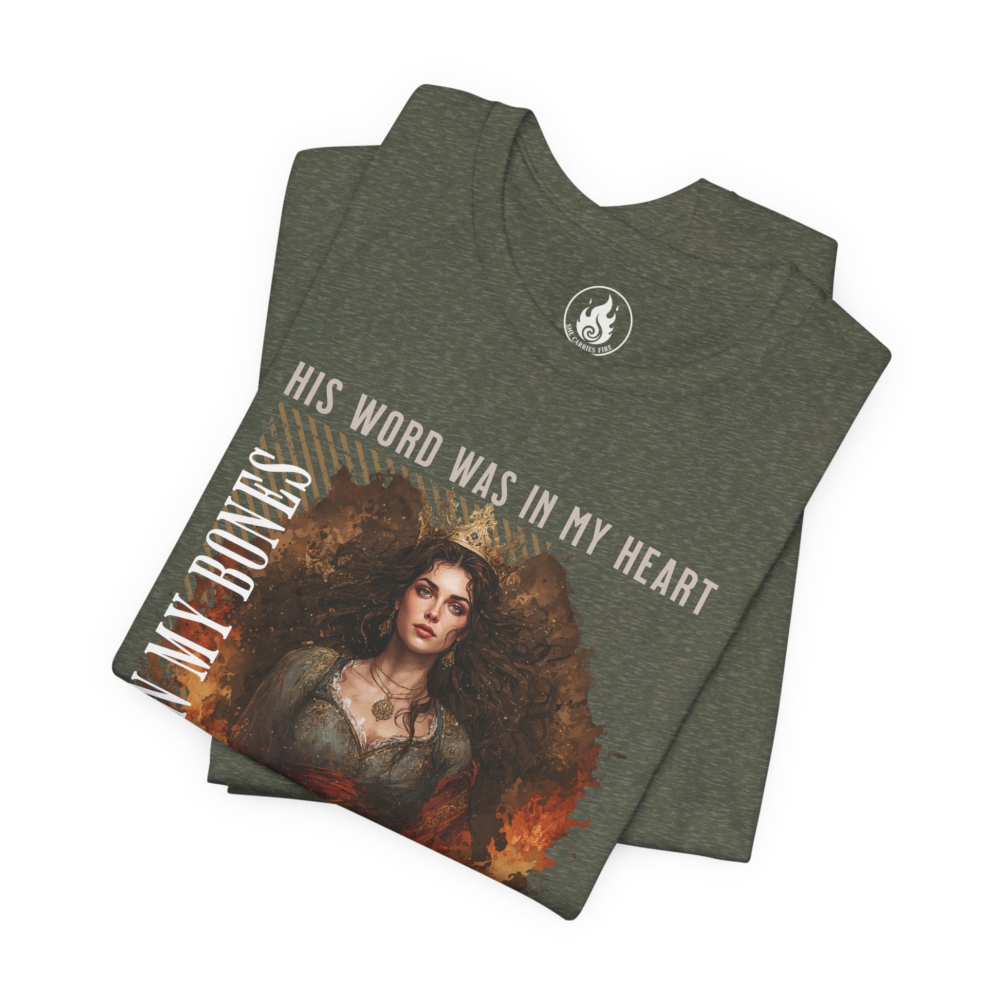 Fire in My Bones – War Cry Tee (Jeremiah 20:9)