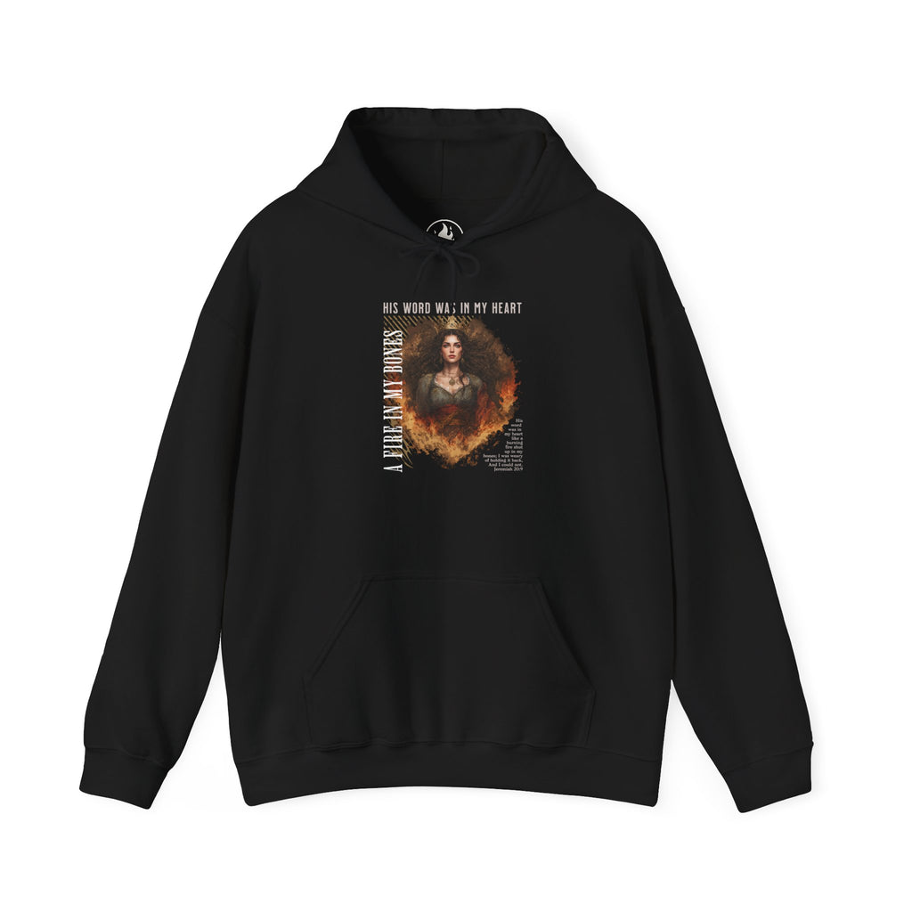 Fire in My Bones – War Cry Hoodie (Jeremiah 20:9)